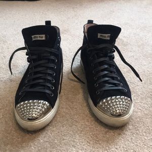 Miu Miu navy blue high tops